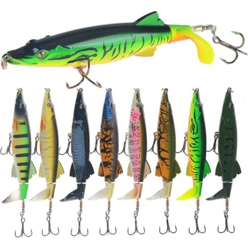High Quality Whopper Popper 13cm/16g Topwater Fishing Lure Artificial Bait Hard Plopper Soft Rotating Tail Fishing Tackle Geer