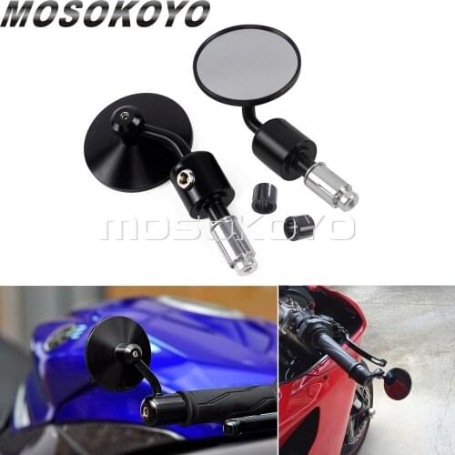 Motorcycle Rearview Mirrors 7/8" & 1'' Handle Bar End Side Rear View Mirror for Harley BMW Yamaha Cafe Racer Bobber Cruisers