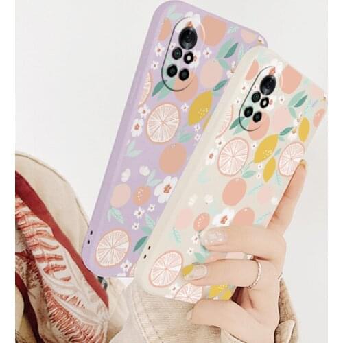 Fruit Liquid Silicone Phone Case For Huawei Nova 8 7 Pro SE 6 SE 5 Pro 5Z 5I 5Ipro 5T 4 4E Soft Back Cover