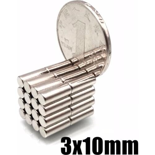 10pcs Strong Magnets N35 3 mm x 10 mm Disc Neodymium 3x10 Cylinder Rare Earth Bulk ndfeb Neodymium magnets 3*10