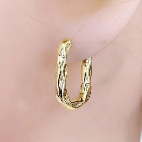 10 Pairs Rectangle Hoop earrings Gold color Geometric metal Hoop earrings women earrings Gift for women jewelry 51708