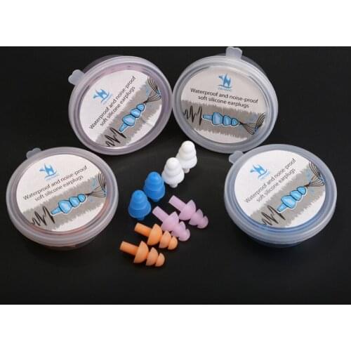 10pcs=1box Waterproof Swimming Silicone Ear Plugs for Travel Sleeping Silicone Sound Insulating Ear Protection Noise Reduction