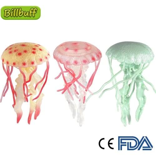 2021 DIY Simulation Ocean Animal Soft Glue Model Figures Jellyfish Collection Cognition Educational Toys Dolls for Children Kids