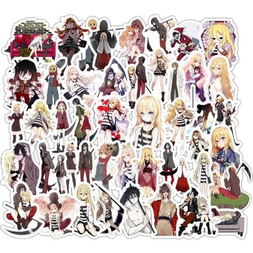 47Pcs Anime Angels of Death Stickers Homemade Waterproof Vinyl Diy Refrigerator Phone Skateboard Car Accessories Sticker