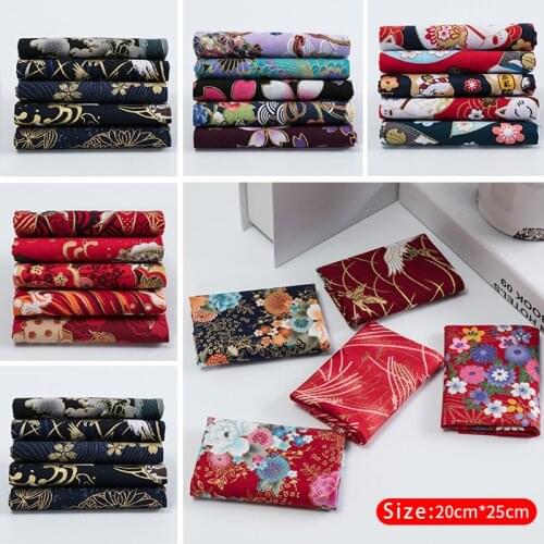 5 Pcs Assorted Floral Printed Cloth DIY Handmade Sewing Quilting Patchwork Cotton Fabric Home Needlework Repair Cloth Material