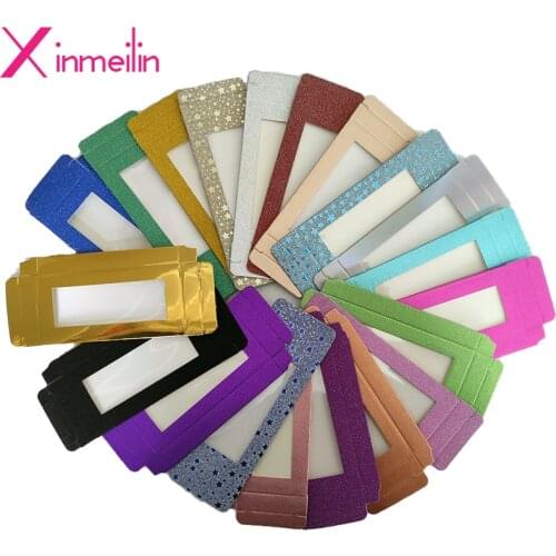 50 set/lot lash boxes packaging wholesale color eyelash case tray 25mm lashes box DIY custom Logo flash eyelashes package bulk