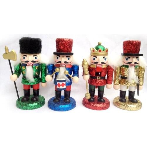 Free shipping puppets doll toy 15.5cm Chunky wooden painted walnut people, nutcracker children Christmas gift 4pcs/lot HT038