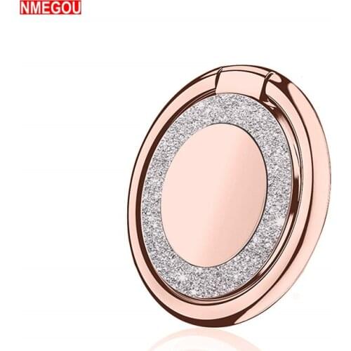 Glitter Bling Diamond 360 Mobile Phone Finger Ring Holder Stand Magnetic Car Mount Grip for IPhone X XS Max Cell Bracket Socket