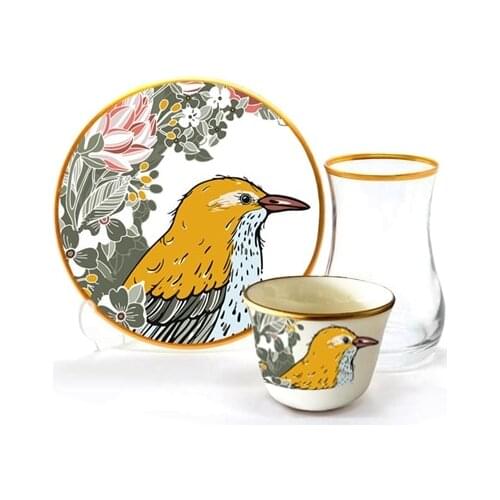 Drop Efe Tea & Arabian Coffee Cup Set 18 Pieces Petronia