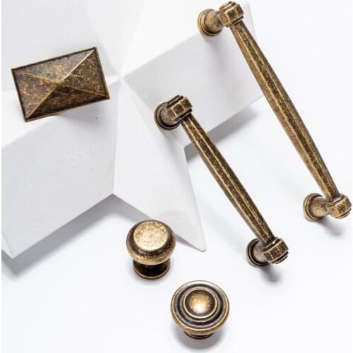 Zinc Alloy Old Blue Bronze Handle Classic European Cabinet Wardrobe Handle Antique Drawer Door Handle