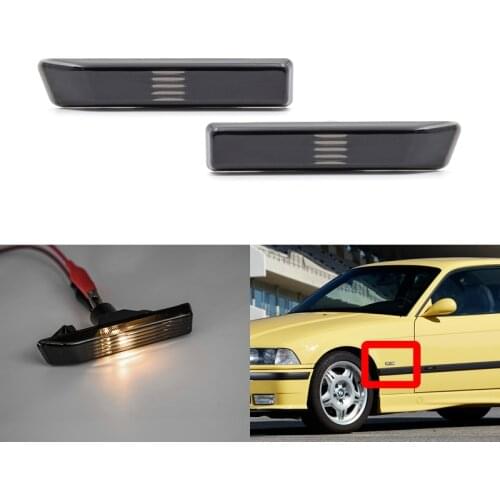 Smoked Lens Front OEM Side Marker Turn Signal Indicator For BMW 3Series E36 LCI 318i 318is 318ti 323i 323is 328i 328is E53 X5