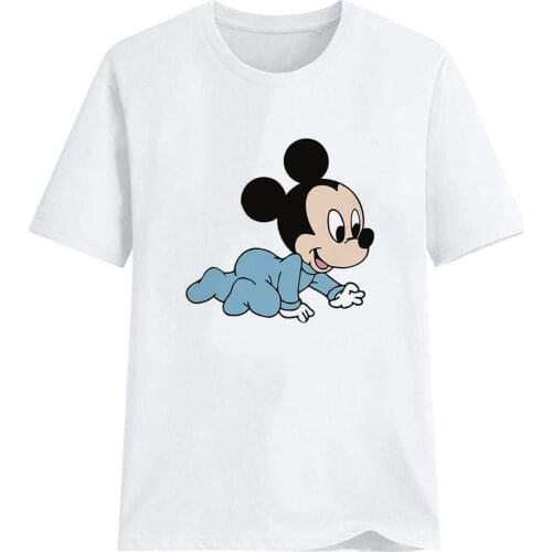 Disney Mouse T Shirt Casual Women T-Shirt Funny Cool Baby Mickey Print Tshirt Girls Casual Short Sleeve Unisex Tops Dropship