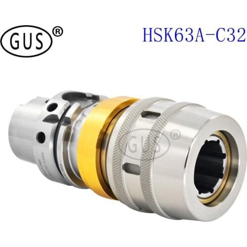 GUS New and high precision holder HSK63A C32 Powerful handle CNC machining center machine tool lathe tool rest spindle holder