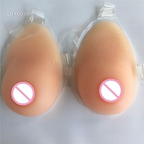 Fake big silicone breast form with straps 1400g cup E for crossdresser false breasts for men cosplay mastectomy