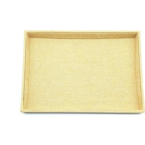 Quality Linen Jewelry Display Tray Necklace Holder Pendant Storage Box Ring Earring Case Bracelet Organizer Bangle Showcase