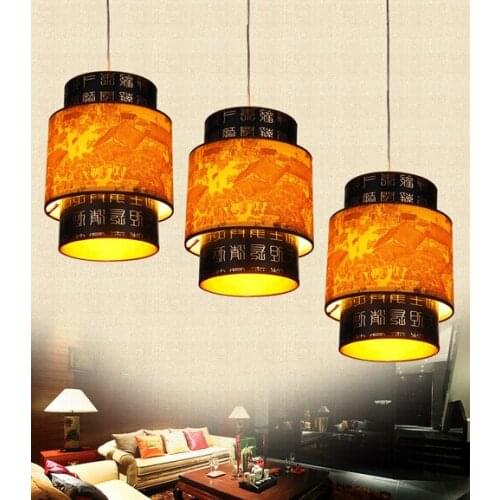 Chinese style Wooden pendant light single-head restaurant lights classical faux lamps balcony entranceway corridor light ZS80