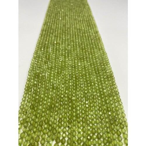 38cm Natural Peridot Faceted Round Beads 2mm / 3mm / 4mm