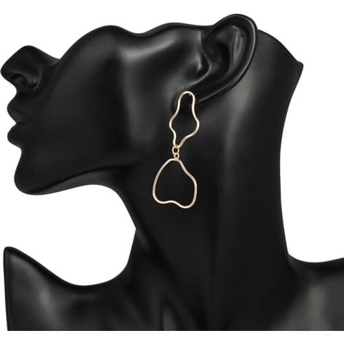 Fashion Earrings Female Exaggerated Irregular Geometric Hollow Earrings Long Temperament Wild Earrings Friends Gifts
