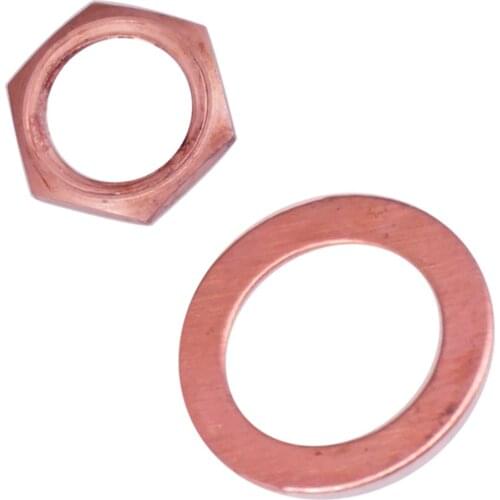 Set of 10 3/8'' Guitar Bass Jack 9.36mm Socket Nuts with Lock Washer Gasket Set for Electric Guitar Bass Replacement Parts