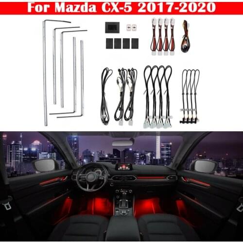 64 colors Set For Mazda CX-5 2017-2020 Button Control Decorative Ambient Light LED Atmosphere Lamp illuminated Strip
