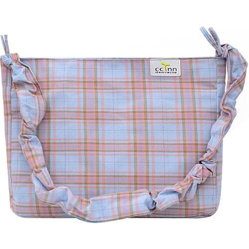New Fashion Ladies Shoulder Bag Korea Sweety Girls Ruched Strap Plaid Messenger Bags Canvas Tote Bag Summer Wild Fashion Bags