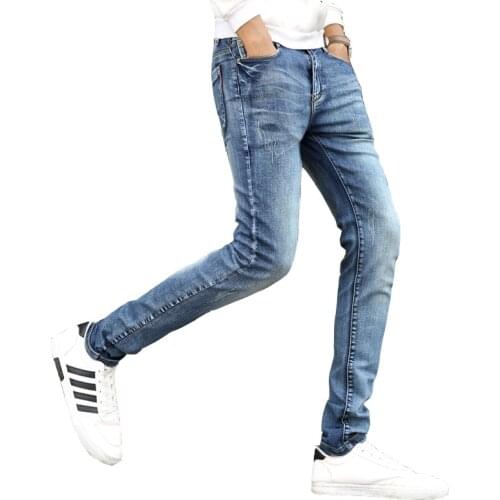 2020 New Spring And Autumn Season Men Jeans Slim Feet Pants Korean Trend Youth Casual Fashion Denim Boy Long Trousers Pants