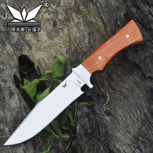 VG10 Steel Blade Sandalwood Handle Outodoor Fixed Blade Knife military tactical knife Hunting survival self defensedc Multi-tool