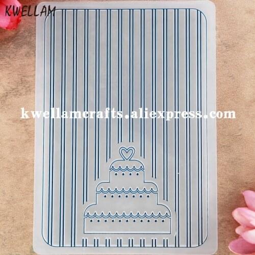 Cake Plastic Embossing Folder For Scrapbook DIY Album Card Tool Plastic Template 10.3x14.6cm KW8113011