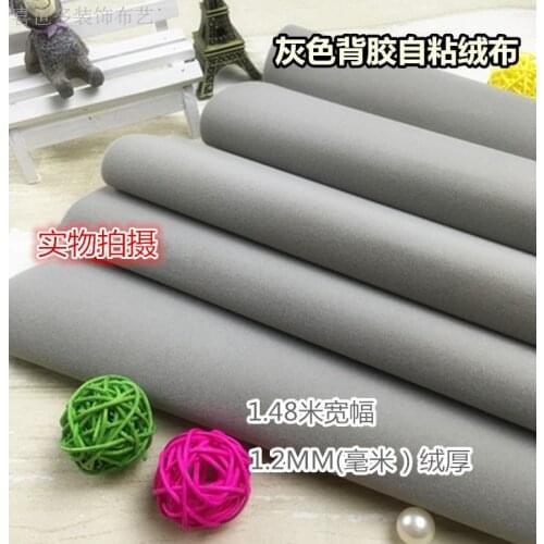 Thicken self-adhesive flocking cloth Grey self-adhesive flannel gift box packaging car box decoration DIY cloth