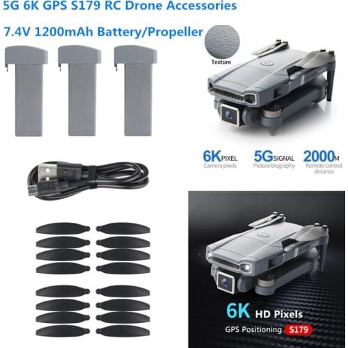 7.4V 1200MAH Battery Propeller And Arm With Motor For S179 5G 6K GPS WIFI FPV RC Drone S179 battery Blades And Accessories