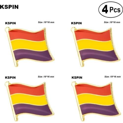 Spain Flag Badge Pin Lapel Pin Badge Brooch Icons 4pcs