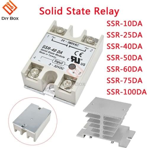 Solid State Relay SSR-10DA SSR-25DA SSR-40DA DC-AC Control Relay SSR-50DA SSR-60DA SSR-75DA SSR-100DA Relay converter