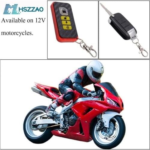 12V Universal Motorcycle Alarm System Scooter Anti-theft Security Alarm System Two-way with Engine Start Remote Control Key Fob