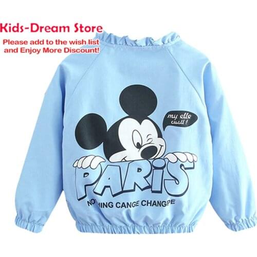 Spring Autumn Childrens Cartoon Minnie Jacket Boys Girls Outing Clothes Children Zipper Cardigan Jacket 1-10Years Kids Coat