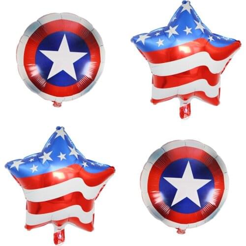 American Independence Day decoration balloons 18 inch round five pointed stars and stripes aluminum foil balloon