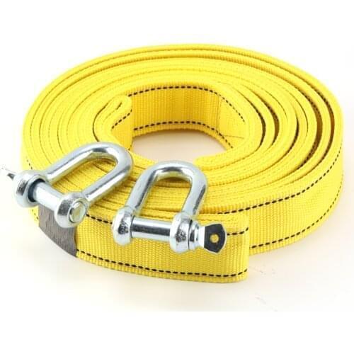 5M 8 Tons High Strength Car Trailer Towing Rope Recovery Tow Strap Flat Sling Rope with U-shape Hooks For Car Truck Trailer SUV