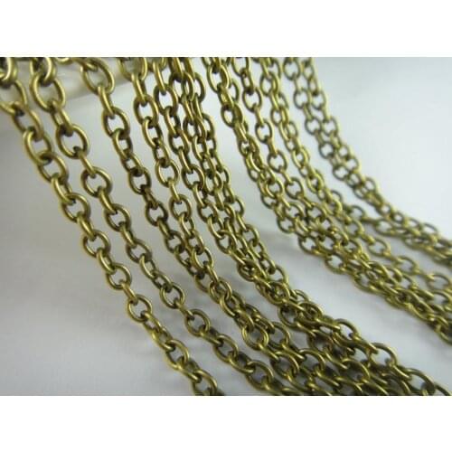 FACTORY 5M(16ft) 2.3mm Bronze Oval Link Chain Loop Chain C04 - Unsoldered Chain