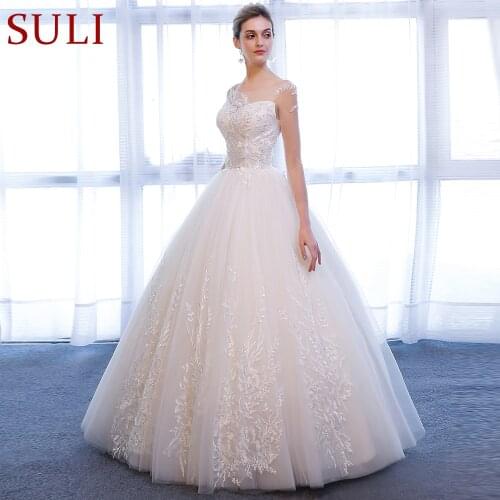 SL-336 A-Line Lace Plus Size Princess Long Sleeve Wedding Dress 2018