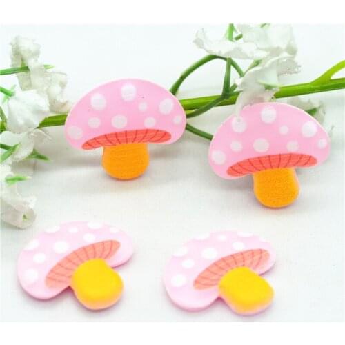 10PCS 18X21 PVC Flatback Baby Pink Mushroom Cabochons|PVC Jewelry Charms|Dollhouse Fruit Miniatures|DIY HOME Craftting Supplies