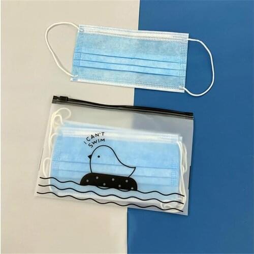 10pcs Face Mask Storage Case Swim Zip Lock Plastic Masks Bags Dust-proof Transparent Pencil Makeup Storage Bag Travel Organizer