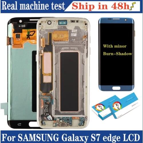 100% Tested 5.5'' Display with the Burn-Shadow LCD For SAMSUNG Galaxy S7 edge G935 G935F Touch Screen Digitizer Assembly