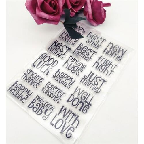 11*16CM Short Sentence Transparent Clear Stamps / Silicone Seals Roller Stamp For DIY Scrapbooking Photo Album/Card Making