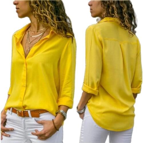 2021 Fashion Women Blouses Basic Selling Button Solid Long Sleeve Office Shirt Leisure Blouse Shirt Casual Slim Plus Size Tops