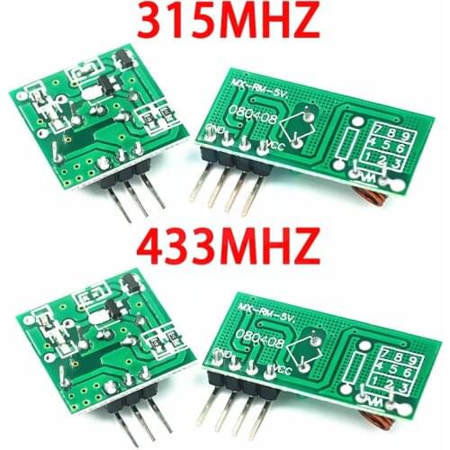 315Mhz 433Mhz RF Wireless Transmitter Module and Receiver Kit 5V DC 433MHZ Wireless For Arduino Raspberry Pi /ARM/MCU WL Diy Kit