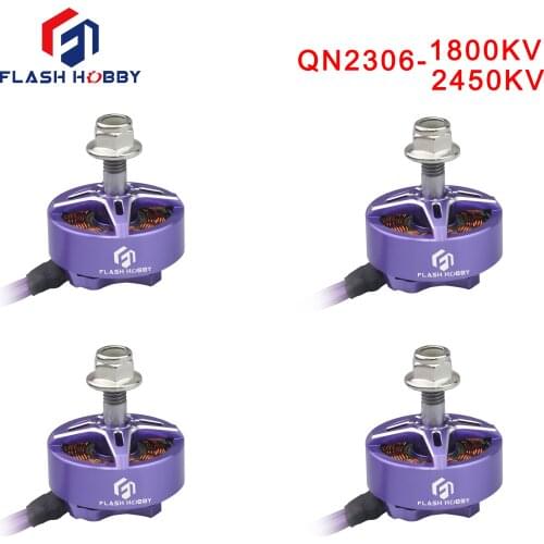 4PCS/Lot Flash Hobby QN2306 1800KV 2450KV CW 3-6S Brushless Motor for FPV Racing RC Drone