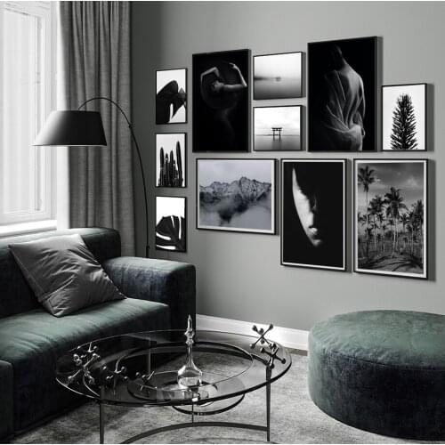 Abstract Black Plant Women Cactus Picture Wall Poster Modern Style Canvas Print Painting Art Aisle Living Room Unique Decoration