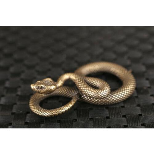 Art Rare Chinese old bronze handmade Snake Statue figure Tea Pet decoration