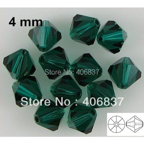 Free Shipping! 720pcs/Lot, Chinese Top Quality 4mm Emerald Crystal Bicone Beads