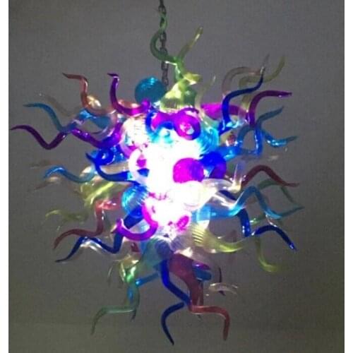 Free Air Shipping Staircase Designer Glass Lamps Tiffany Style Hand Blow Glass Chandelier for Study Room