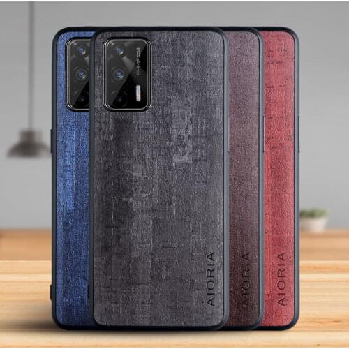Case for OPPO Realme GT 5G Funda Luxury Vintage Bark pattern Leather Phone Cover for oppo realme gt 5g case Coque